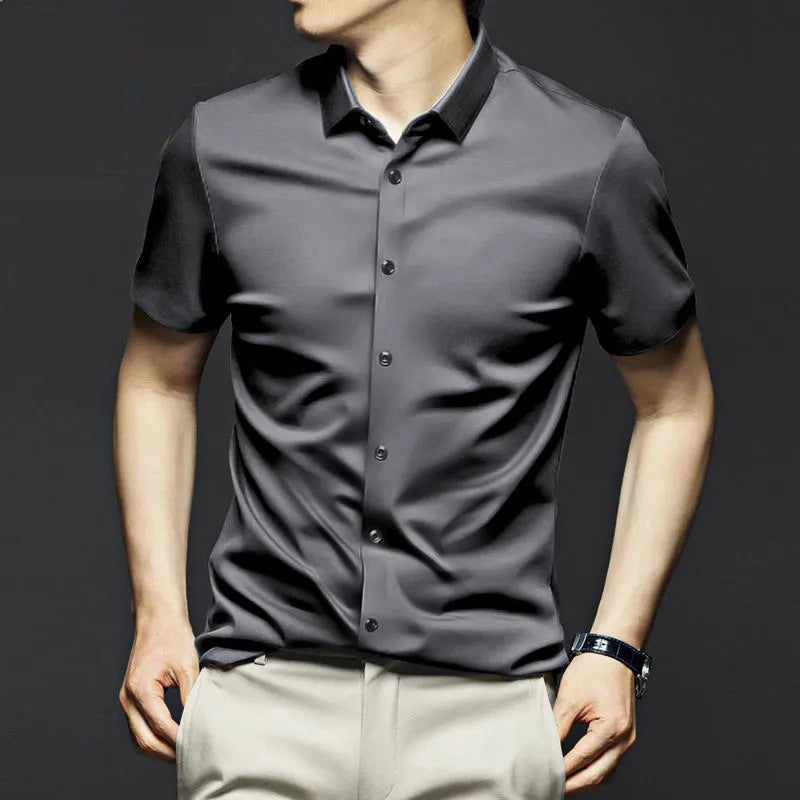 Camisa clásica resistente a las arrugas para hombre🔥Mangas cortas🔥（Compra 2 envío gratis）