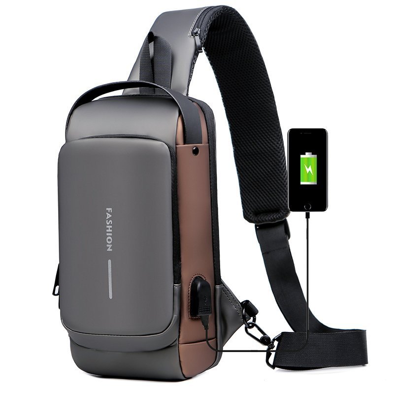 Bandolera Antirrobo para Hombre con Puerto USB y Candado - vista 10