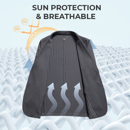 Blazer de traje ajustado de protección solar de hombre de gran elasticidad