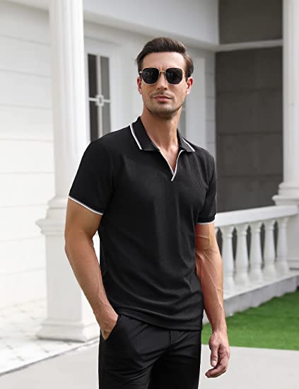 🔥40% de descuento🔥Camisas casuales de manga corta para hombre Slim Fit cuello en V