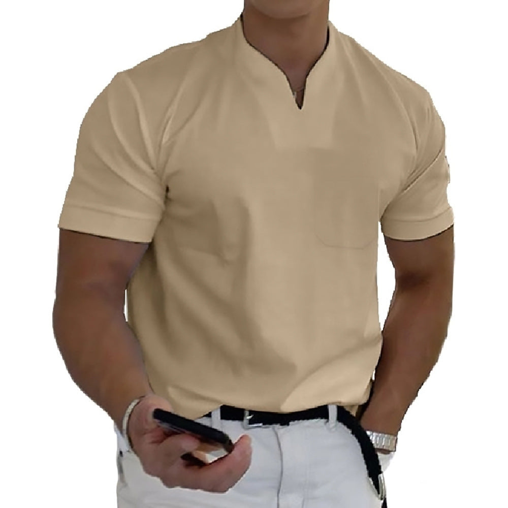 2026 hombre moda holgada cuello V manga corta verano