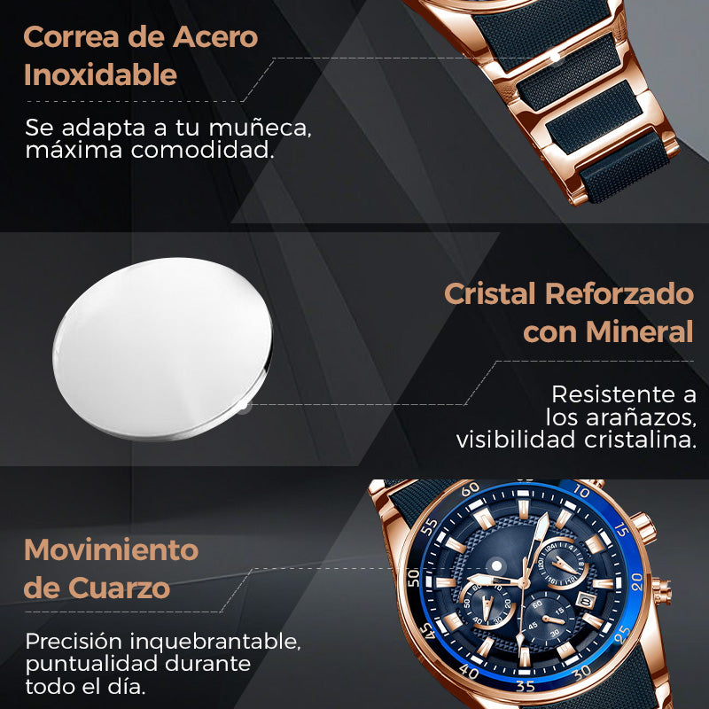 💎⌚ ¡OFERTA 50% OFF! Reloj de Cuarzo Multifuncional para Hombre – Elegante, Moderno y Resistente al Agua