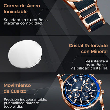 💎⌚ ¡OFERTA 50% OFF! Reloj de Cuarzo Multifuncional para Hombre – Elegante, Moderno y Resistente al Agua