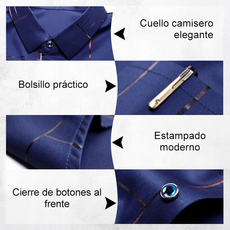 👔 SIEMPRE IMPECABLE | Camisa Antiarrugas para Hombre -50%