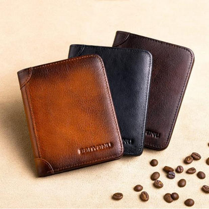 🔥 Novedad 2026 🔥 Cartera minimalista de cuero para hombre con protección RFID – Ultraplana, cuero genuino de primera calidad, diseño compacto para uso diario.