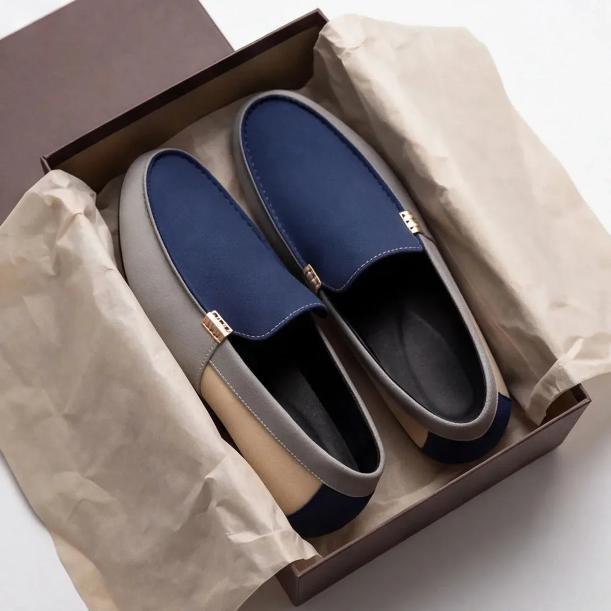 Mocasines de Lona para Hombre Estilo Patchwork
