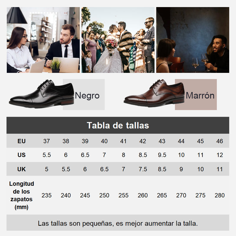 Exquisitos zapatos de cuero para hombre de cuero genuino tallado