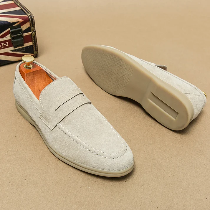 Mocasines de Ante para Hombre con Suela Ligera – Marrón, Beige o Negro