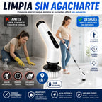 Cepillo Eléctrico Recargable con Mango Extensible y 9 Cabezales