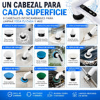 Cepillo Eléctrico Recargable con Mango Extensible y 9 Cabezales