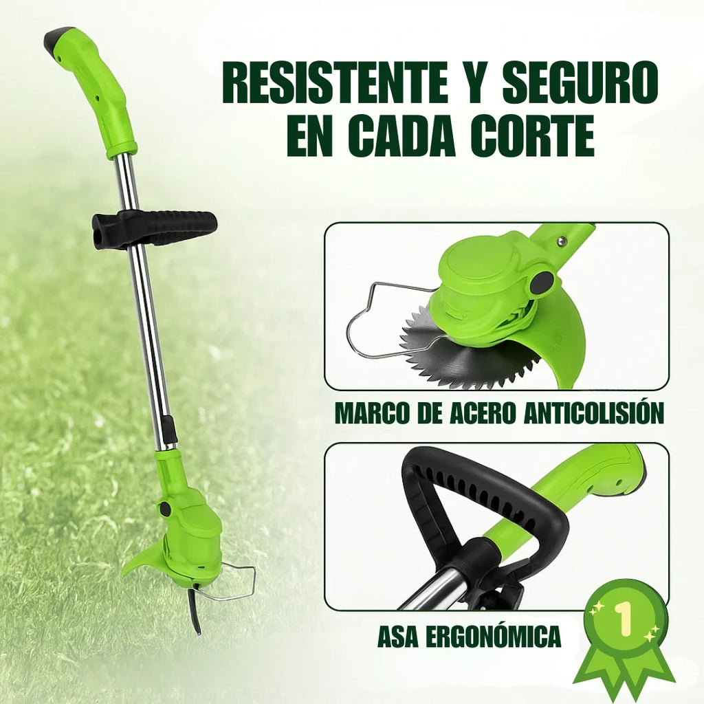 Cortadora de Pasto Inalámbrica Potente y Profesional (2 Baterías de Regalo + Accesorios🎁)