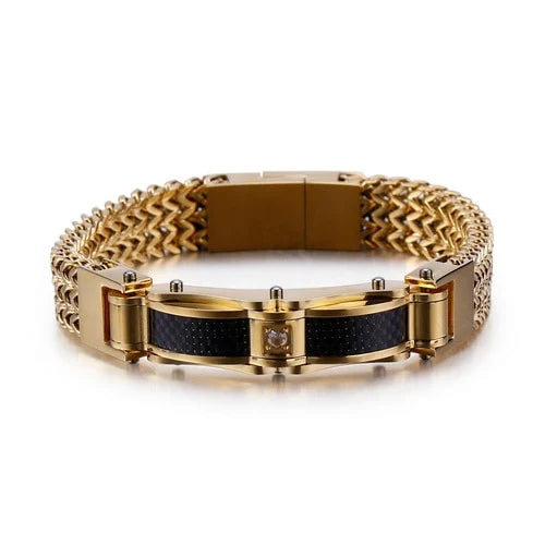 Brazalete de Acero para Hombre con Cierre Magnético – Dorado o Plateado