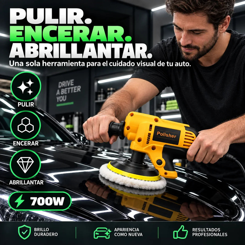 Pulidora para Auto 700W con 6 Velocidades y Accesorios