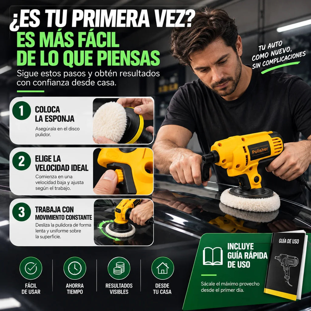 Pulidora para Auto 700W con 6 Velocidades y Accesorios