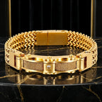 Brazalete de Acero para Hombre con Cierre Magnético – Dorado o Plateado