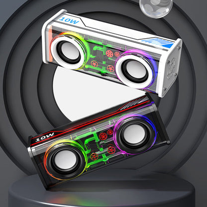 🔥2023 Nuevo Cyberpunk Luces coloridas Altavoz Bluetooth V8 Doble barra Diafragma de bajos Compatible con series