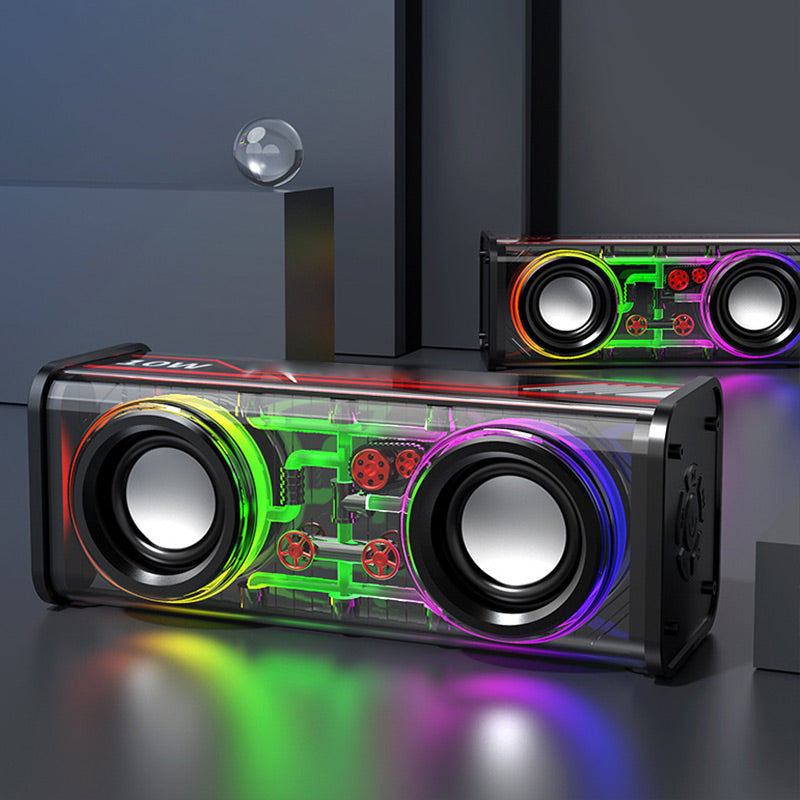 🔥2023 Nuevo Cyberpunk Luces coloridas Altavoz Bluetooth V8 Doble barra Diafragma de bajos Compatible con series