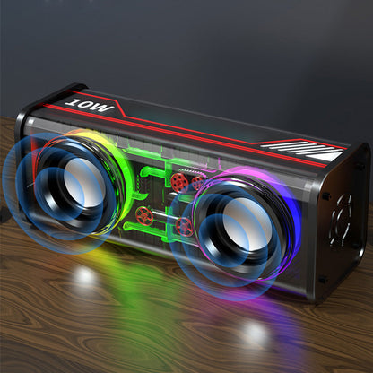 🔥2023 Nuevo Cyberpunk Luces coloridas Altavoz Bluetooth V8 Doble barra Diafragma de bajos Compatible con series