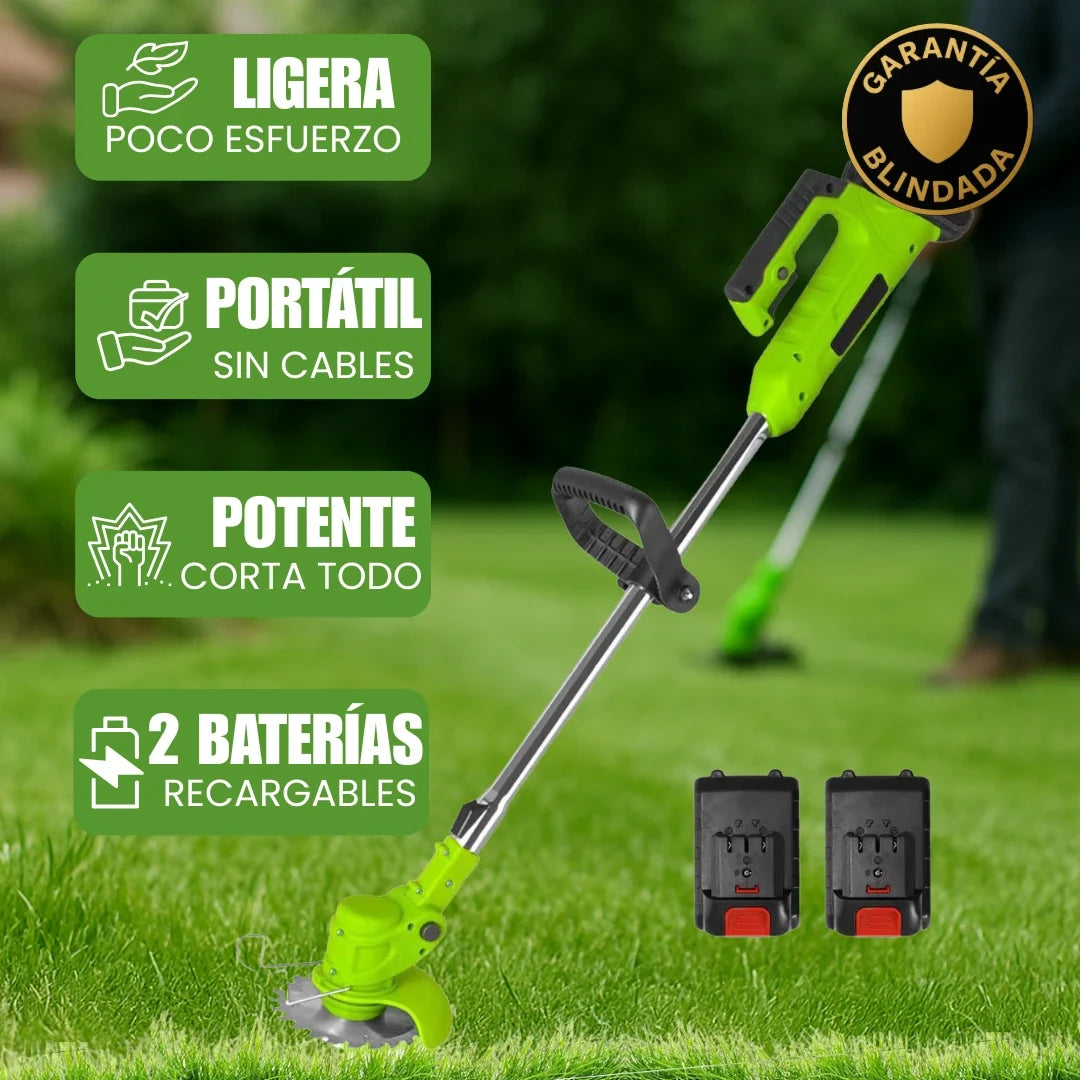 Cortadora de Pasto Inalámbrica Potente y Profesional (2 Baterías de Regalo + Accesorios🎁)