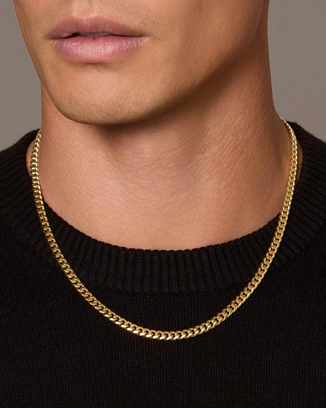 Cadena Cuban Link Dorada para Hombre de Acero Inoxidable