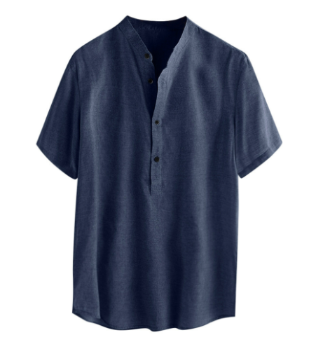 Camisas de hombre de manga corta de lino y algodón de verano (compre 2 envío gratis)