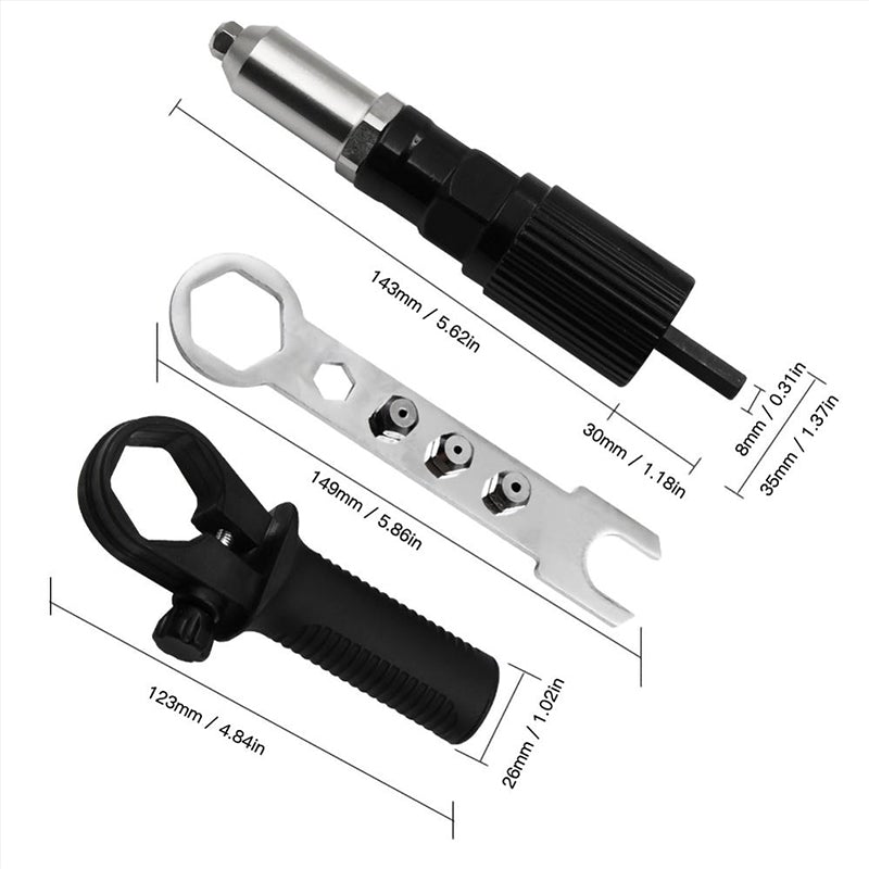 Adaptador Remachador para Taladro con 4 Boquillas - vista 3