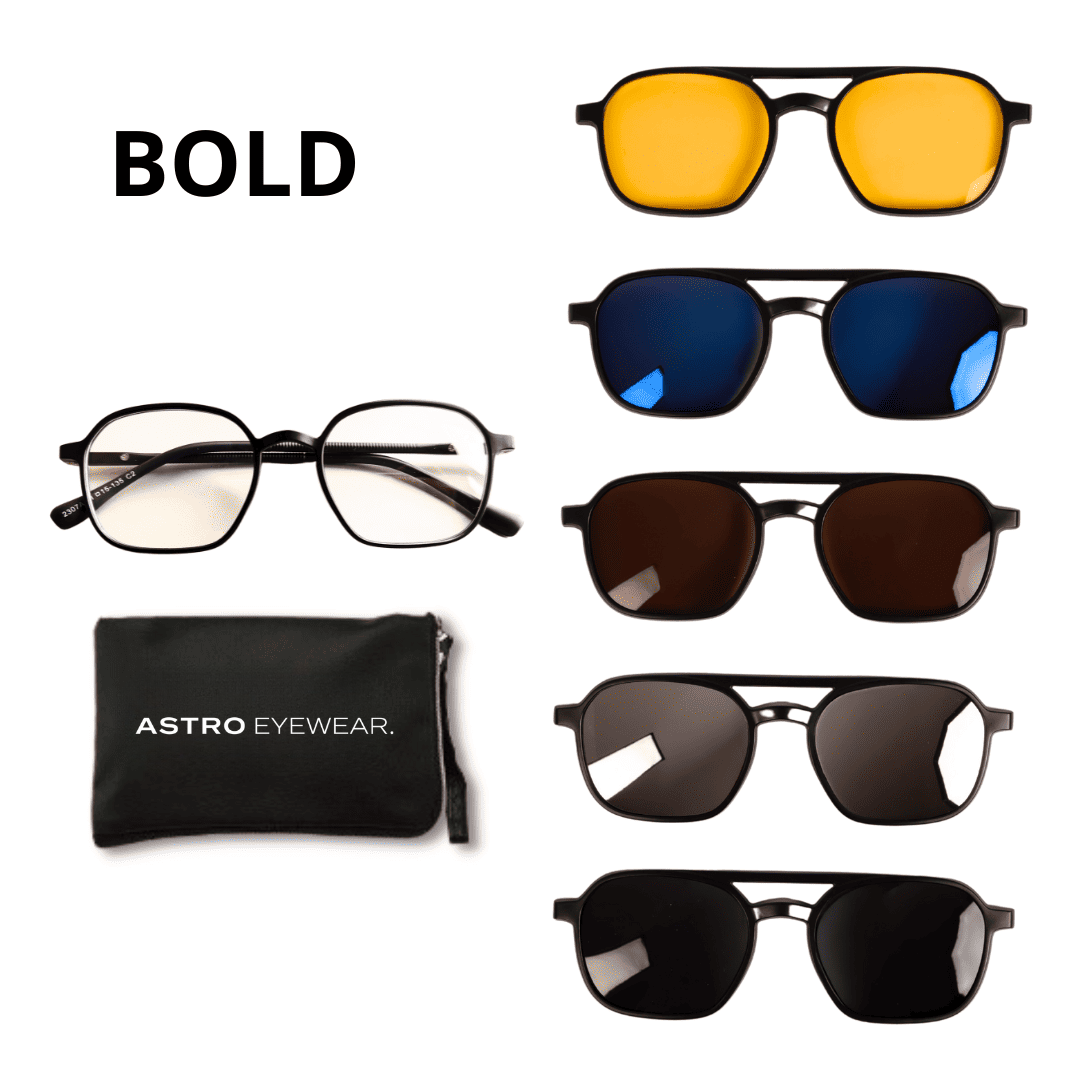 Lentes 6 en 1 con Clips Magnéticos de Sol para Hombre