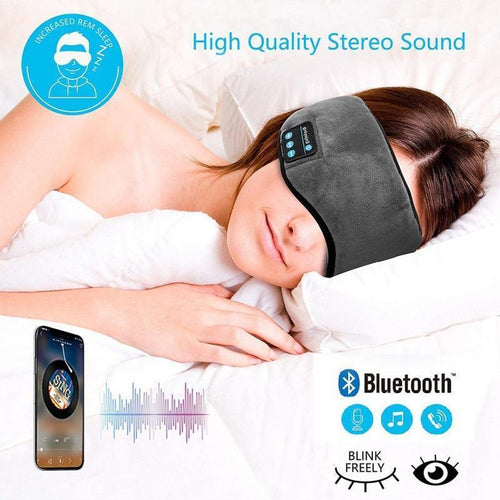 Antifaz para dormir con audífonos Bluetooth gris