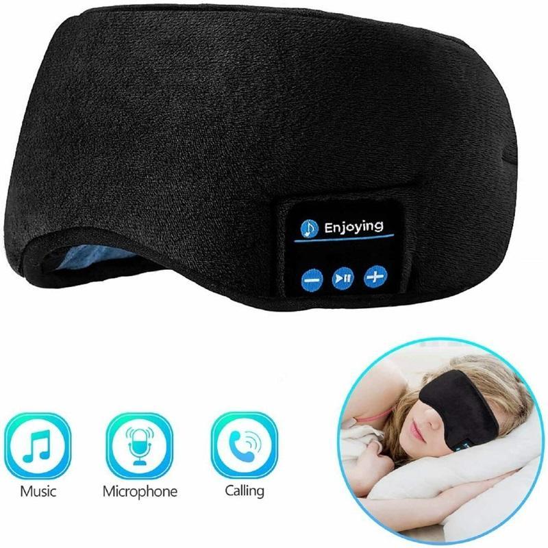 Antifaz para dormir con audífonos Bluetooth negro