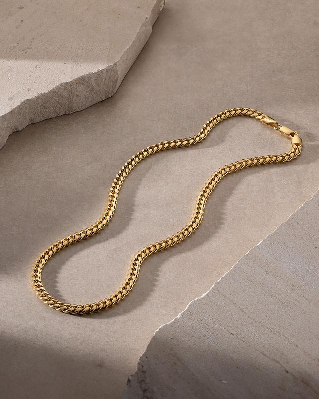 Cadena Cuban Link Dorada para Hombre de Acero Inoxidable