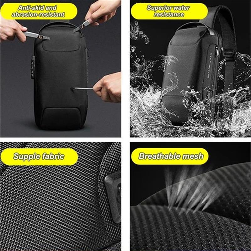 Bandolera antirrobo de piel con carga USB