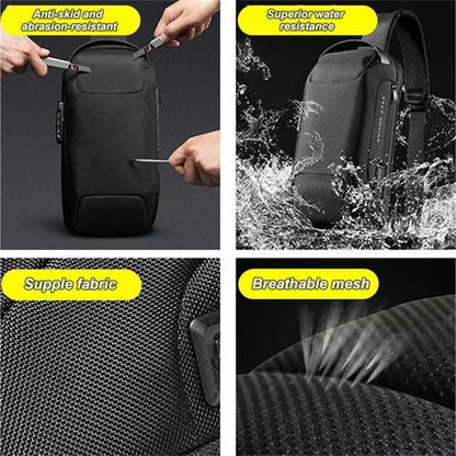 Bandolera antirrobo de piel con carga USB
