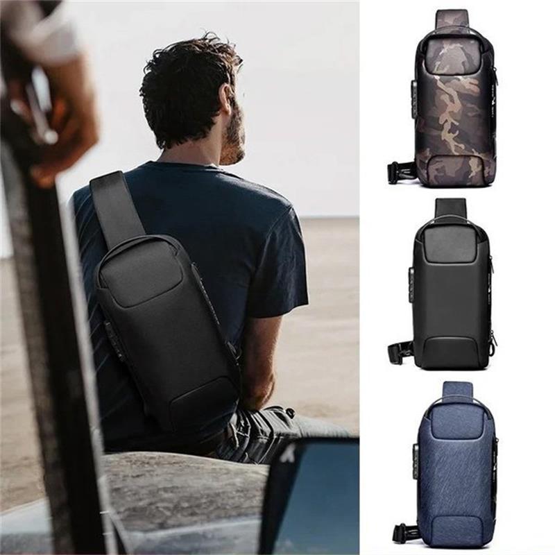 Bandolera Antirrobo para Hombre con Puerto USB y Candado - vista 5