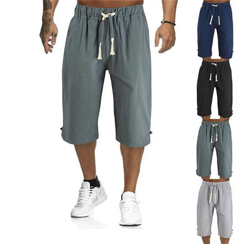 Bermuda de Algodón y Lino para Hombre en color verde militar