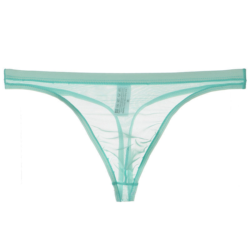 Bikini de Malla de Seda para Hombre Semitransparente en color azul