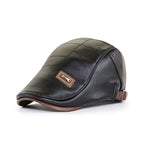 Boina de Cuero para Hombre Estilo Vintage en color negro