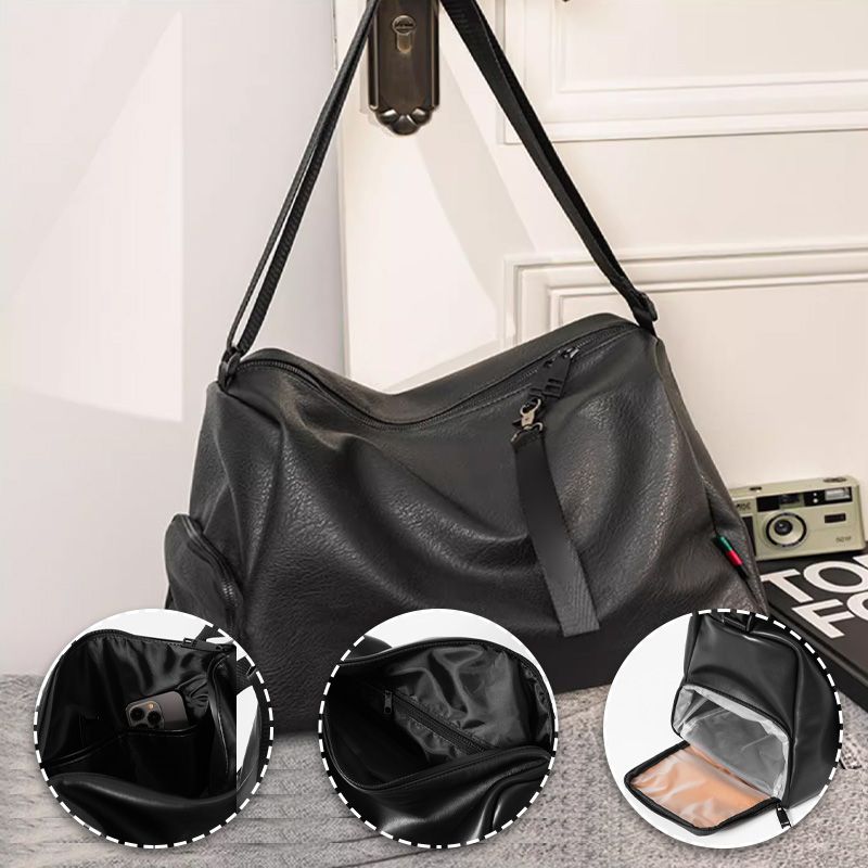 Bolsa de Gimnasio con Compartimento Seco y Húmedo en color negro