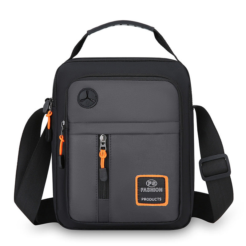 Bolso Bandolera Chico para Hombre de Tela Oxford en color gris