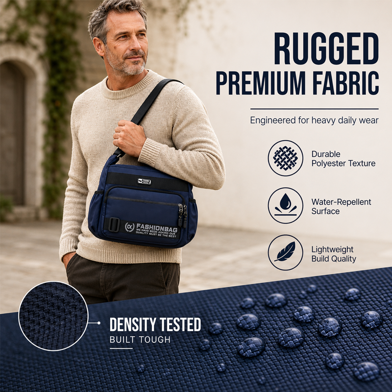 Bolso Mensajero para Hombre Resistente al Agua Multibolsillos - vista 5