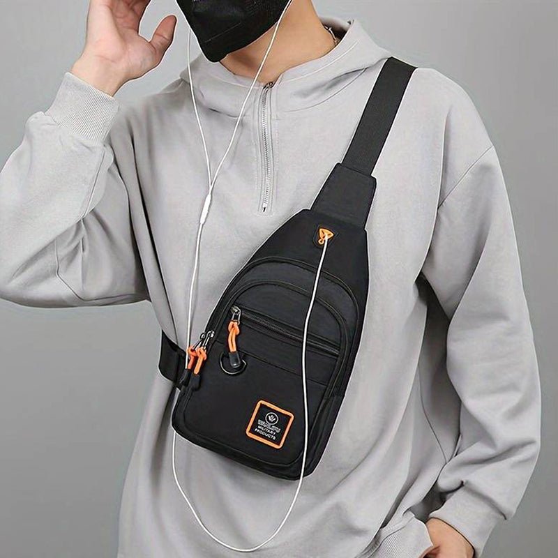 Bolso de Pecho para Hombre Impermeable con Salida para Audífonos - vista 3