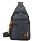Bolso de Pecho para Hombre Impermeable con Salida para Audífonos en color azul