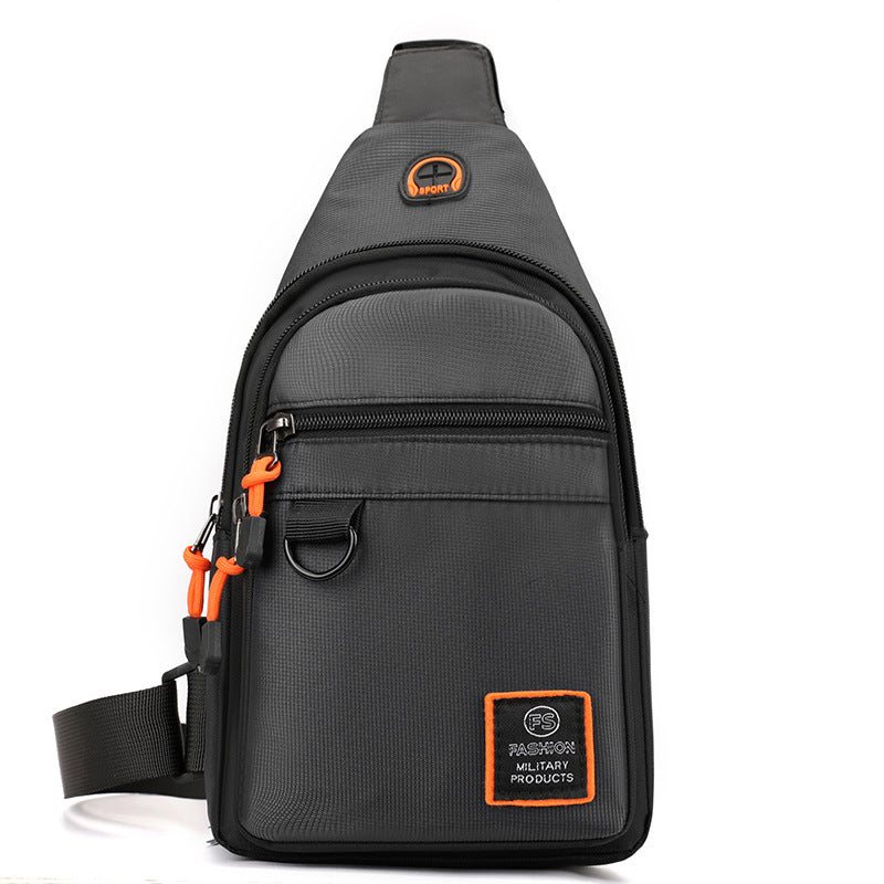 Bolso de Pecho para Hombre Impermeable con Salida para Audífonos en color gris