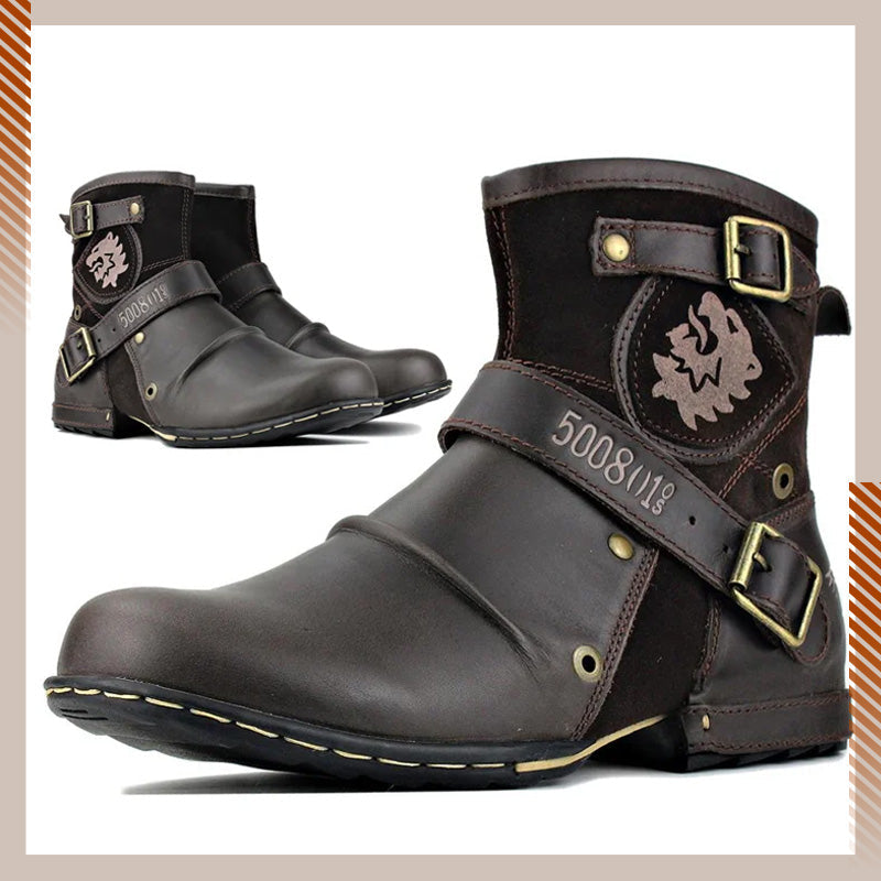 Botas Vaqueras de Piel para Hombre Estilo Western en color café