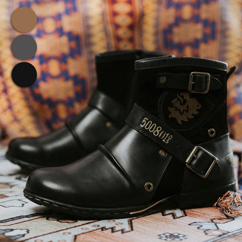 Botas Vaqueras de Piel para Hombre Estilo Western en color negro