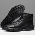 Botines de Piel Negros para Hombre con Cierre y Correa - vista 3
