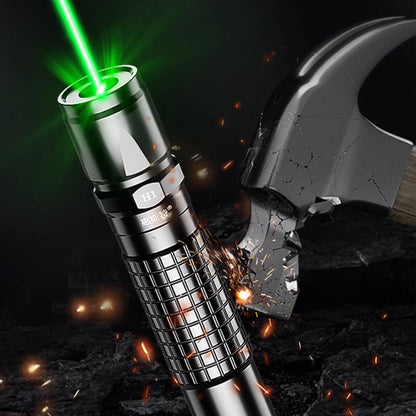 🔫💚 Láser Verde Alta Potencia 5000mW – Patrones Múltiples, Haz Visible de Día y Alcance de 100m 🎯⚡