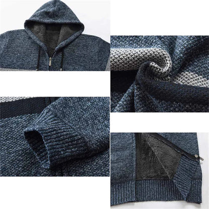 Chaqueta cálida de polar a rayas para hombre