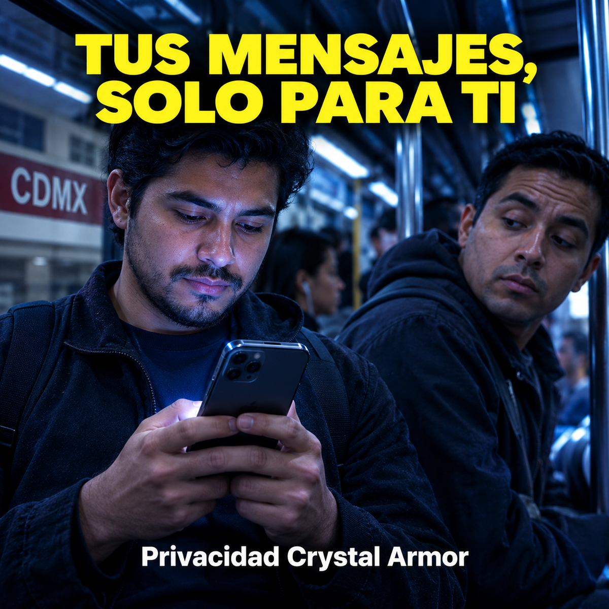 Privacidad Crystal Armor en el metro