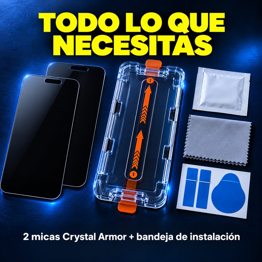Kit Crystal Armor: 2 micas y bandeja de instalación