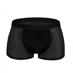 Calzones de Seda Fría para Hombre Transpirables Paquete de 4 en color negro